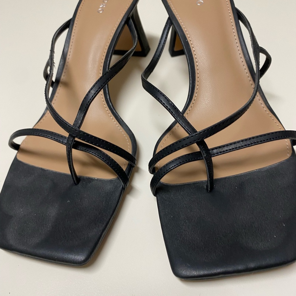 Pedro Black Strappy Sandals